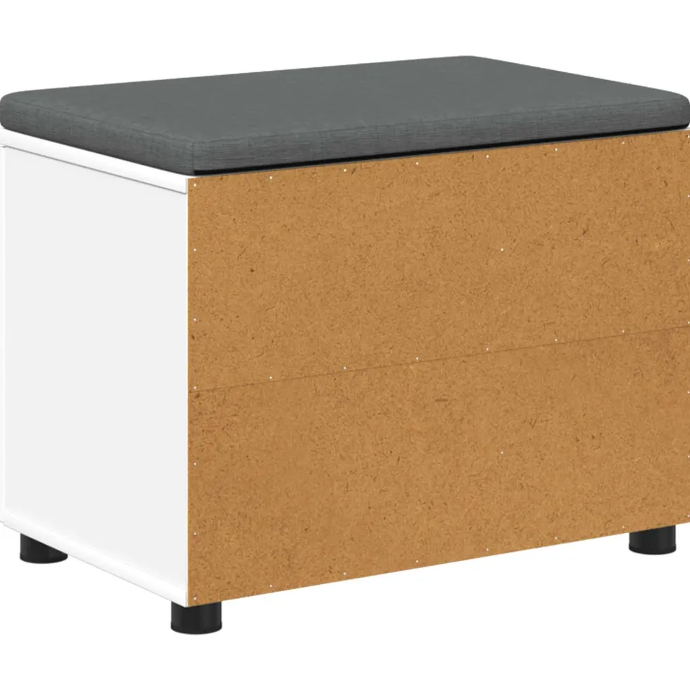vidaXL Halbank Wit 60 x 38 x 46 cm Geïndustrialiseerd hout en stof