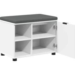 vidaXL Halbank Wit 60 x 38 x 46 cm Geïndustrialiseerd hout en stof