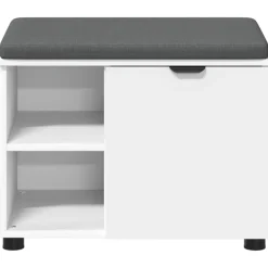 vidaXL Halbank Wit 60 x 38 x 46 cm Geïndustrialiseerd hout en stof