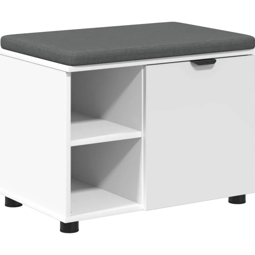 vidaXL Halbank Wit 60 x 38 x 46 cm Geïndustrialiseerd hout en stof