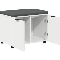vidaXL Halbank Wit 60 x 38 x 46 cm Geïndustrialiseerd hout en stof