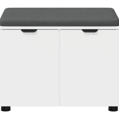 vidaXL Halbank Wit 60 x 38 x 46 cm Geïndustrialiseerd hout en stof