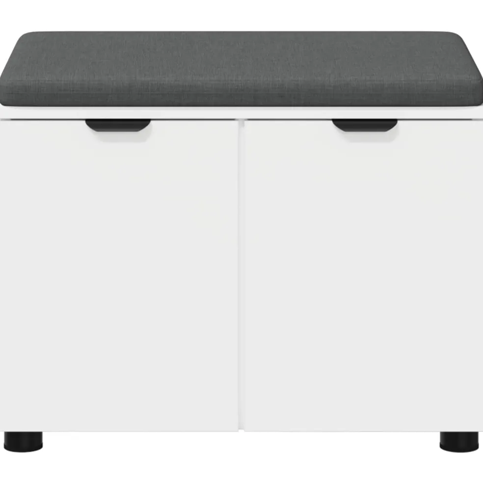 vidaXL Halbank Wit 60 x 38 x 46 cm Geïndustrialiseerd hout en stof