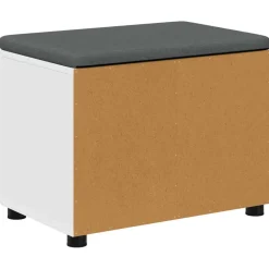vidaXL Halbank Wit 60 x 38 x 46 cm Geïndustrialiseerd hout en stof