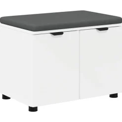 vidaXL Halbank Wit 60 x 38 x 46 cm Geïndustrialiseerd hout en stof