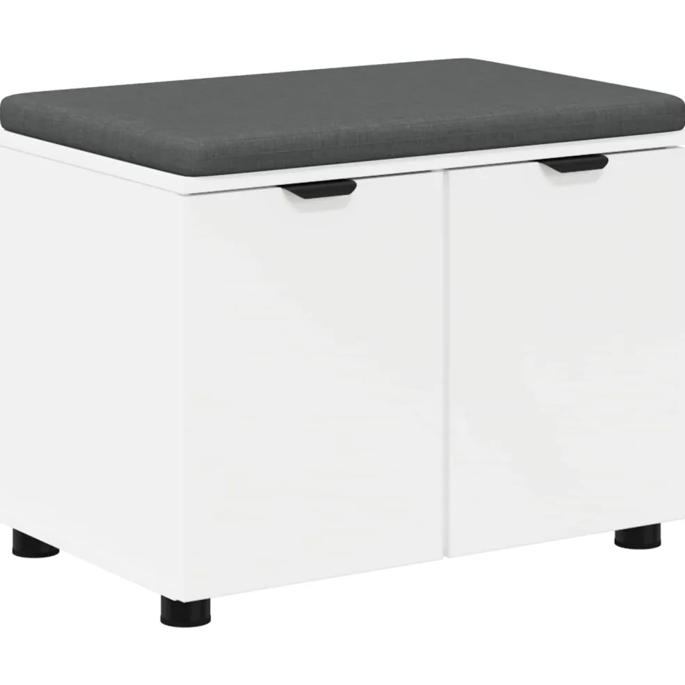 vidaXL Halbank Wit 60 x 38 x 46 cm Geïndustrialiseerd hout en stof