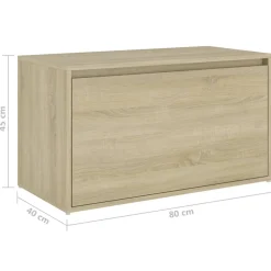 vidaXL Halbank 80x40x45 cm bewerkt hout sonoma eikenkleurig
