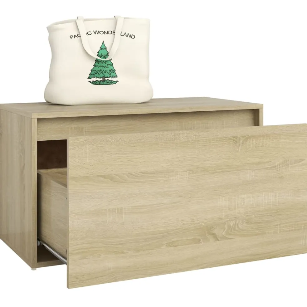 vidaXL Halbank 80x40x45 cm bewerkt hout sonoma eikenkleurig