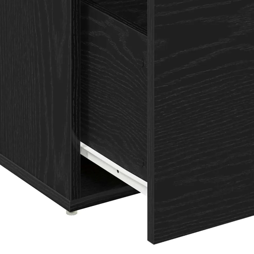 vidaXL Halbank Zwart Eiken 80 x 40 x 45 cm Bewerkt hout