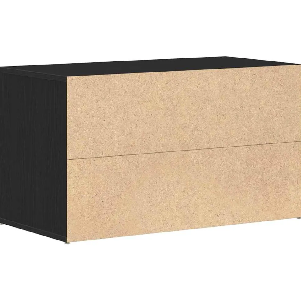 vidaXL Halbank Zwart Eiken 80 x 40 x 45 cm Bewerkt hout