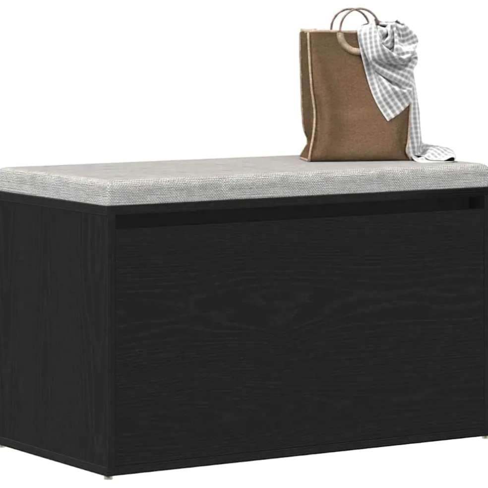 vidaXL Halbank Zwart Eiken 80 x 40 x 45 cm Bewerkt hout