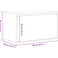 vidaXL Halbank Zwart Eiken 80 x 40 x 45 cm Bewerkt hout