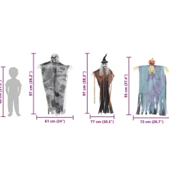 vidaXL Halloween Hangende Spook 3 st Multikleur 61 x 97 cm Polyester
