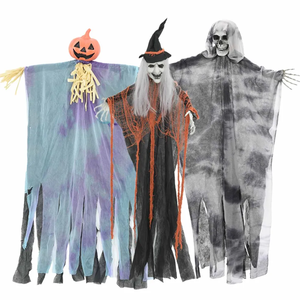 vidaXL Halloween Hangende Spook 3 st Multikleur 61 x 97 cm Polyester