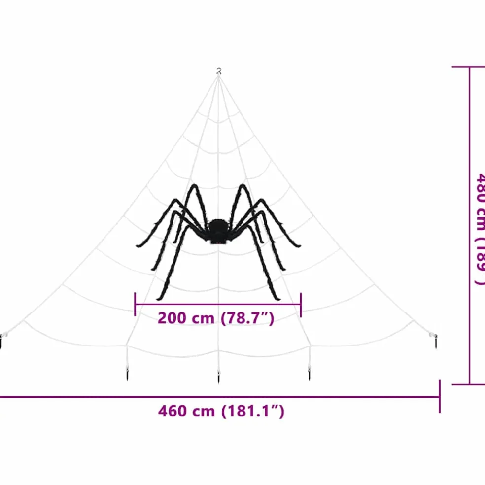 vidaXL Halloween spindecoratie met webben 2 st Zwart en wit 200 cm