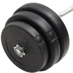 vidaXL Halter gebogen met gewichten 90 kg