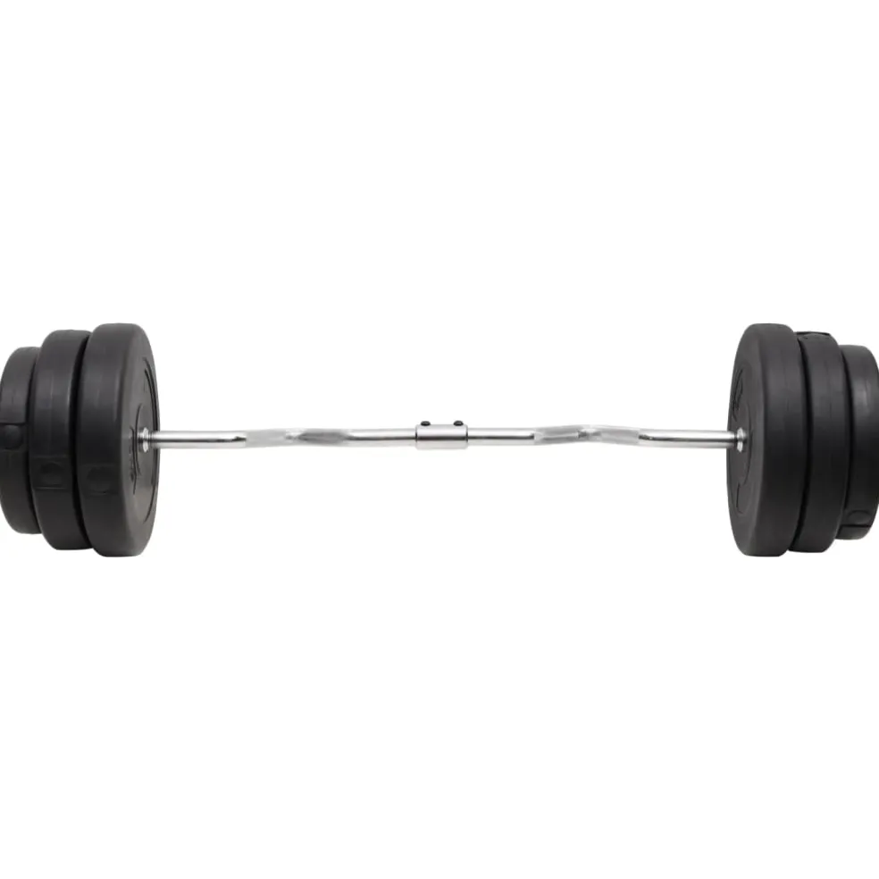 vidaXL Halter gebogen met gewichten 90 kg