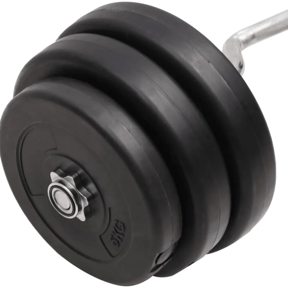 vidaXL Halter gebogen met gewichten 90 kg