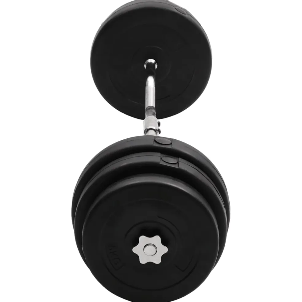 vidaXL Halter gebogen met gewichten 90 kg