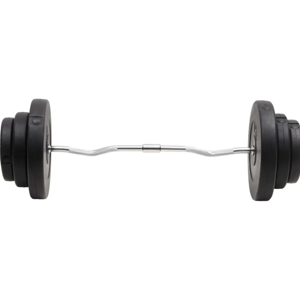 vidaXL Halter gebogen met gewichten 60 kg