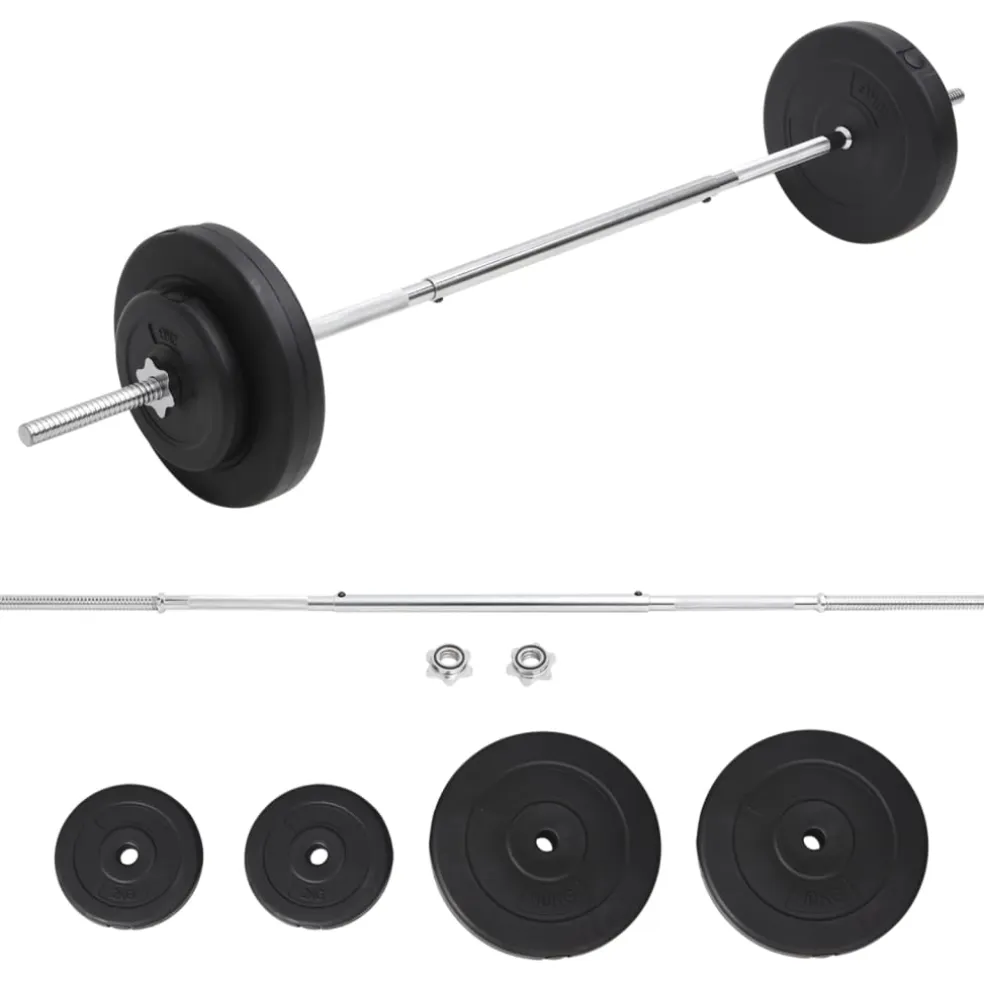 vidaXL Halter met gewichten 30 kg