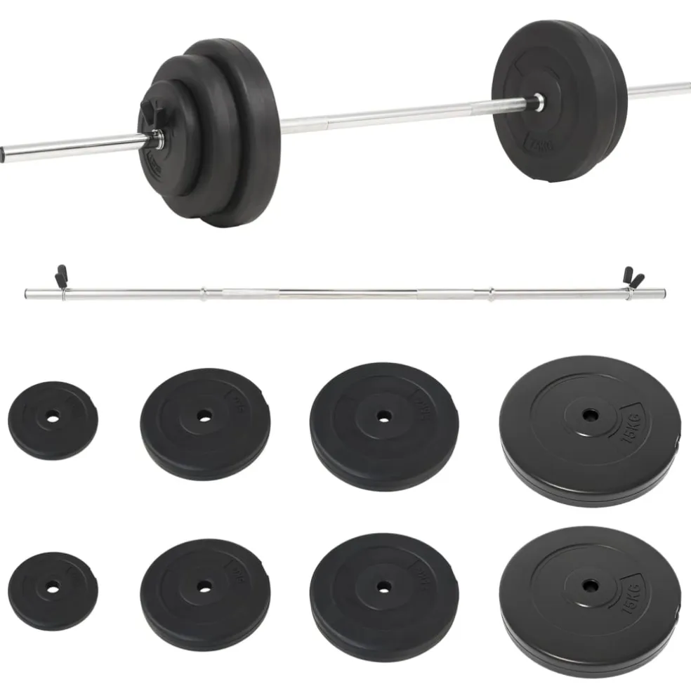 vidaXL Halter met gewichten 60 kg
