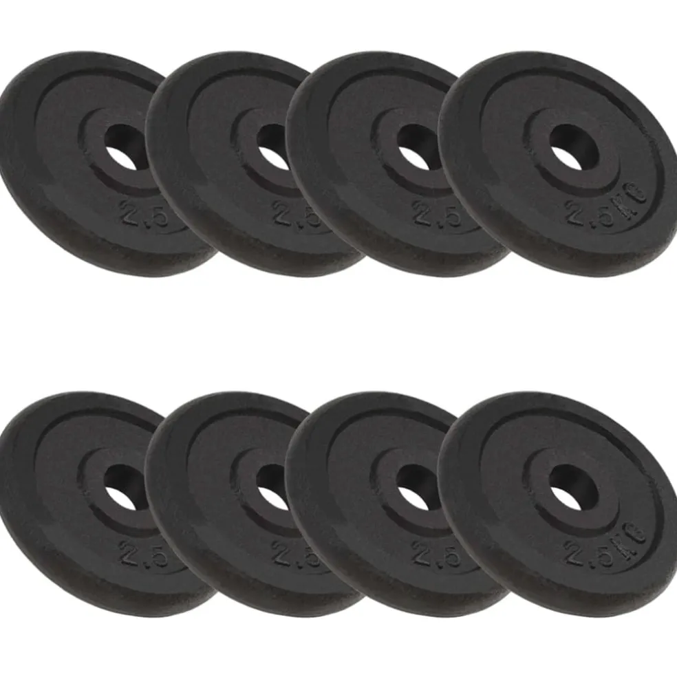 vidaXL Halterschijven 8 st 8x2,5 kg gietijzer