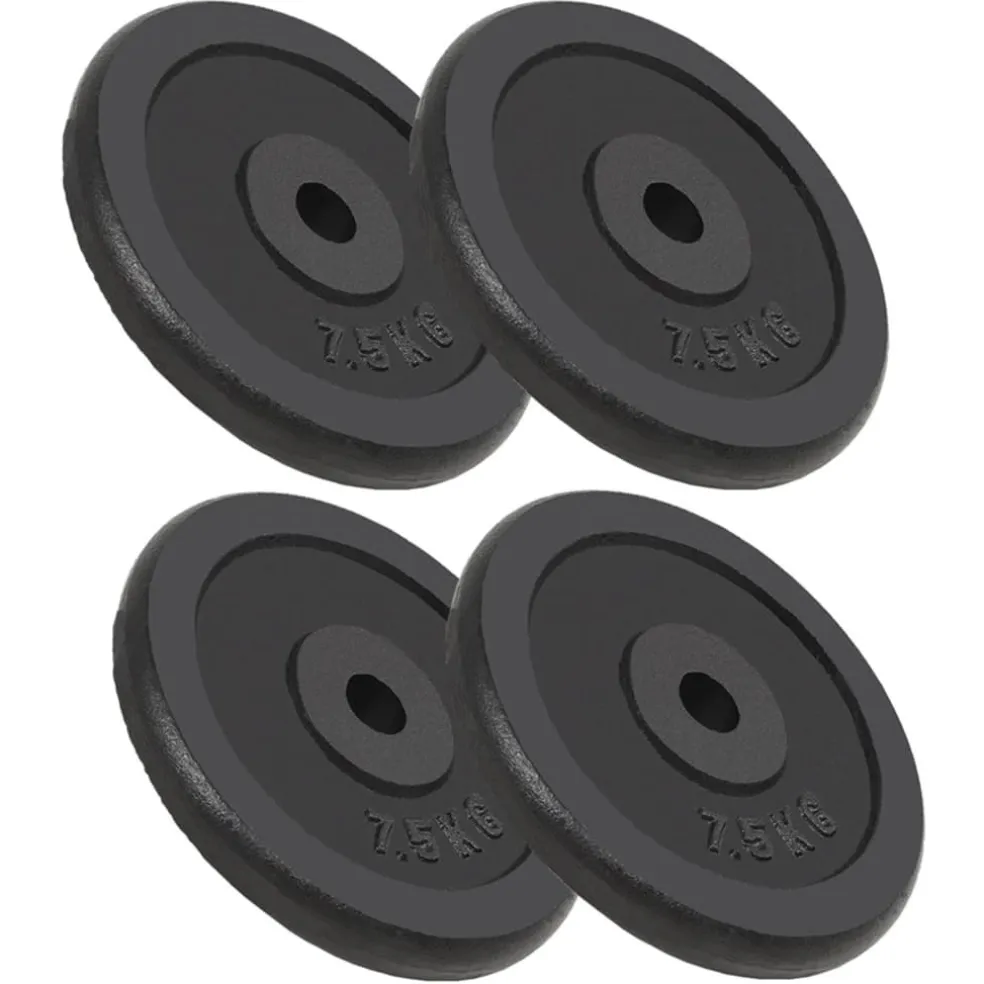 vidaXL Halterschijven 4 st 4x7,5 kg gietijzer
