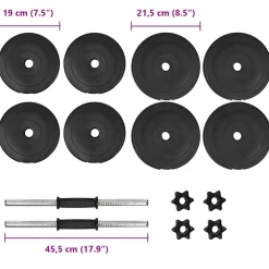 vidaXL Halterset 20 kg 14-delig