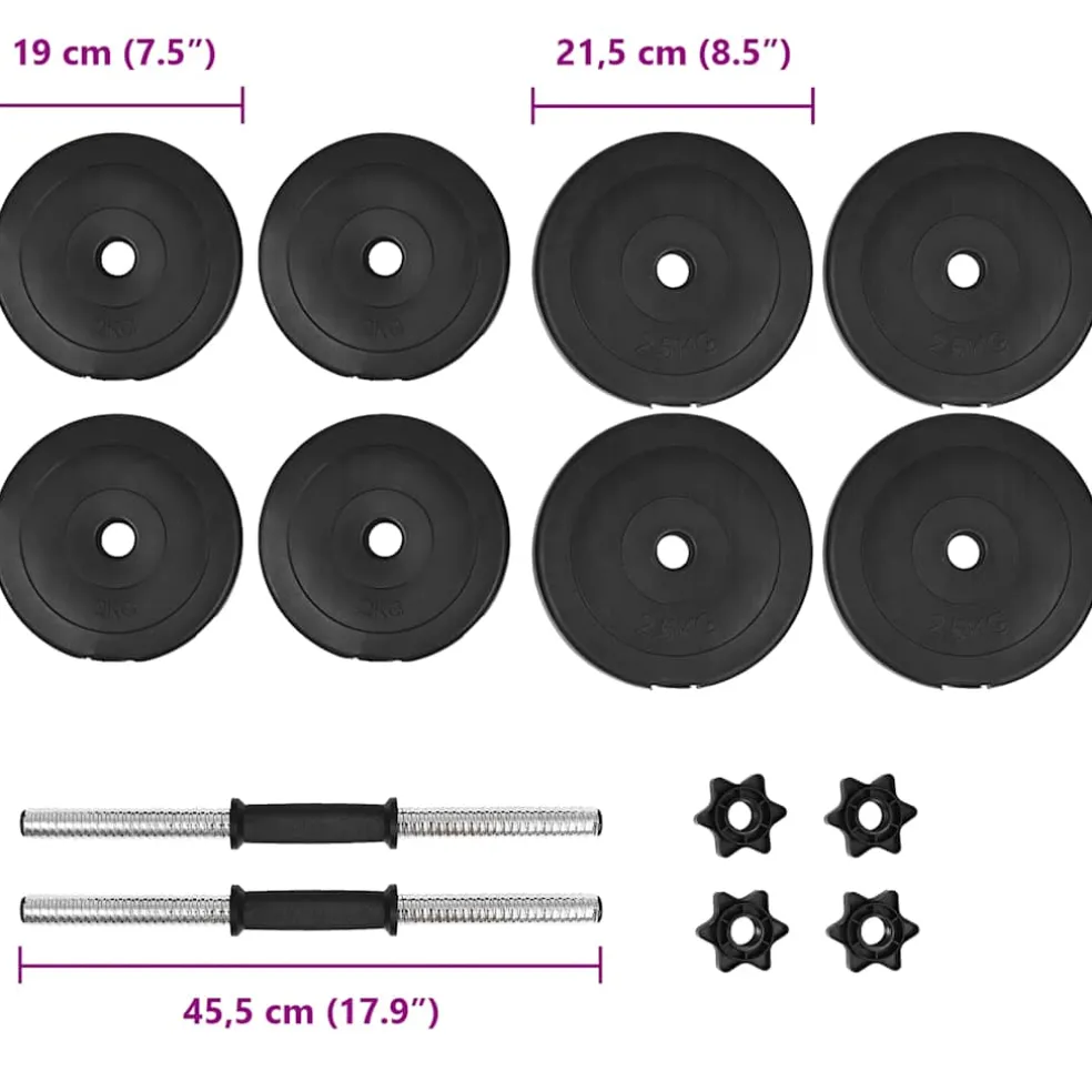 vidaXL Halterset 20 kg 14-delig