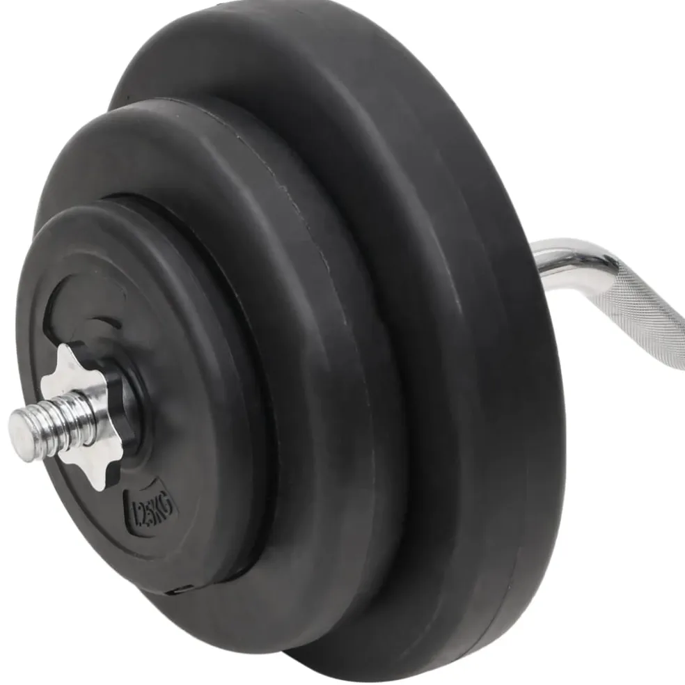 vidaXL Halterset met gewichten curl 60 kg