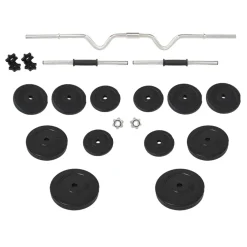 vidaXL Halterset met gewichten curl 60 kg