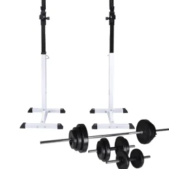 vidaXL Halter-/squatrek met halterset 30,5 kg