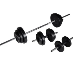 vidaXL Halter-/squatrek met halterset 30,5 kg