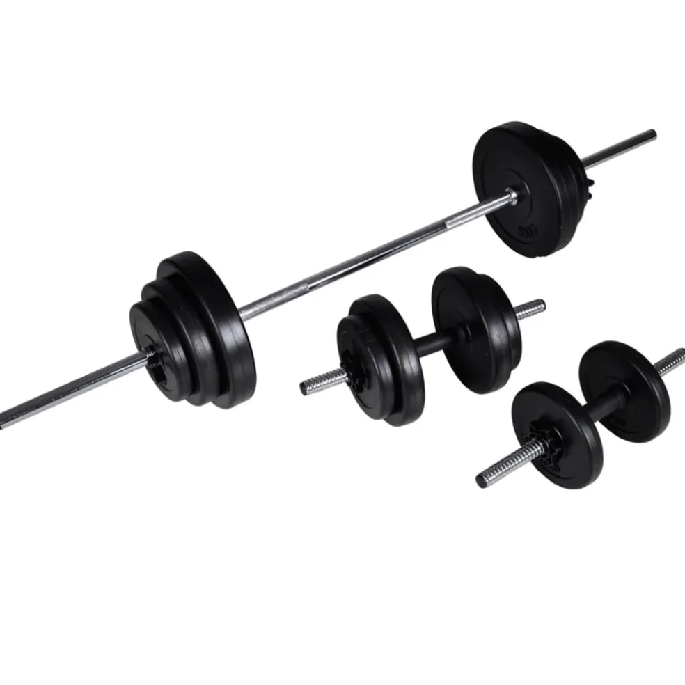vidaXL Halter-/squatrek met halterset 30,5 kg