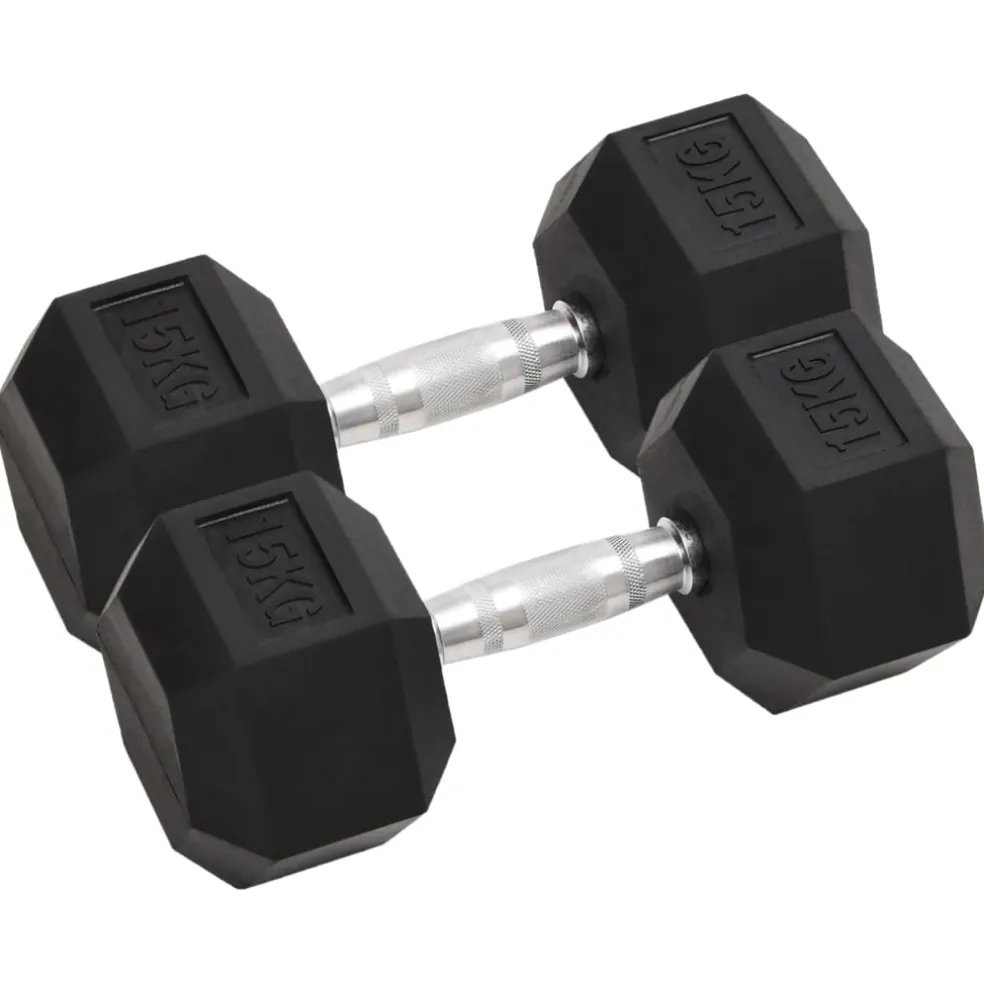 vidaXL Halters 2 st 15 kg totaal gietijzer