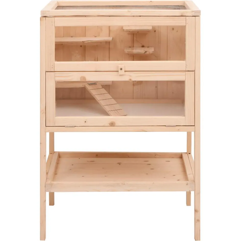 vidaXL Hamsterkooi 55x40x80 cm massief vurenhout