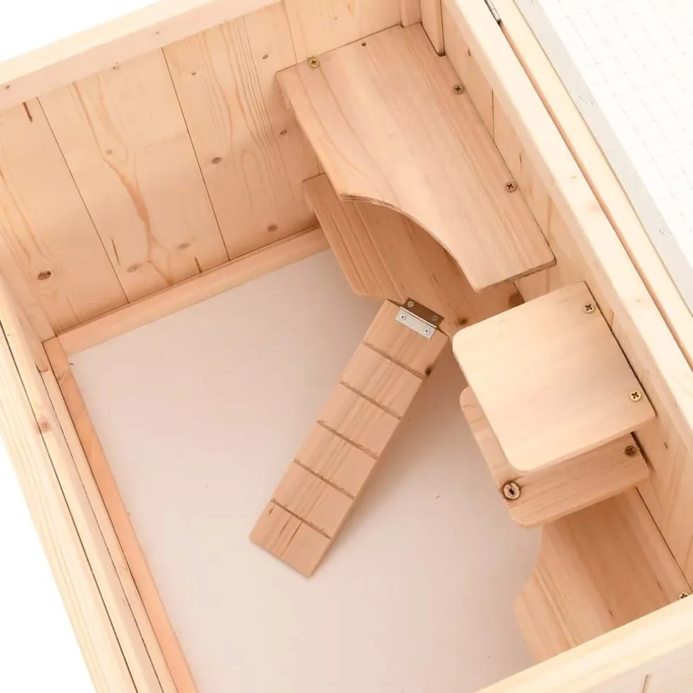 vidaXL Hamsterkooi 55x40x80 cm massief vurenhout