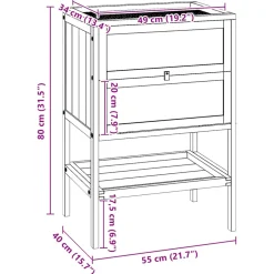 vidaXL Hamsterkooi 55x40x80 cm massief vurenhout