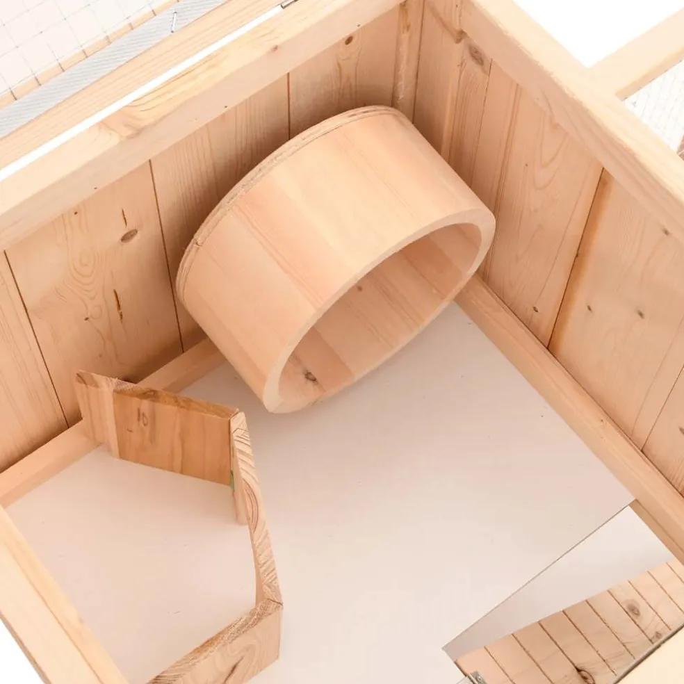 vidaXL Hamsterkooi 81x40x60 cm massief vurenhout