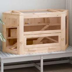 vidaXL Hamsterkooi 80x40x43 cm massief vurenhout