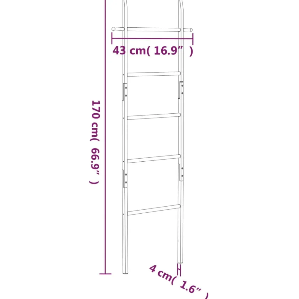 vidaXL Handdoekenladder 170 cm massief walnotenhout