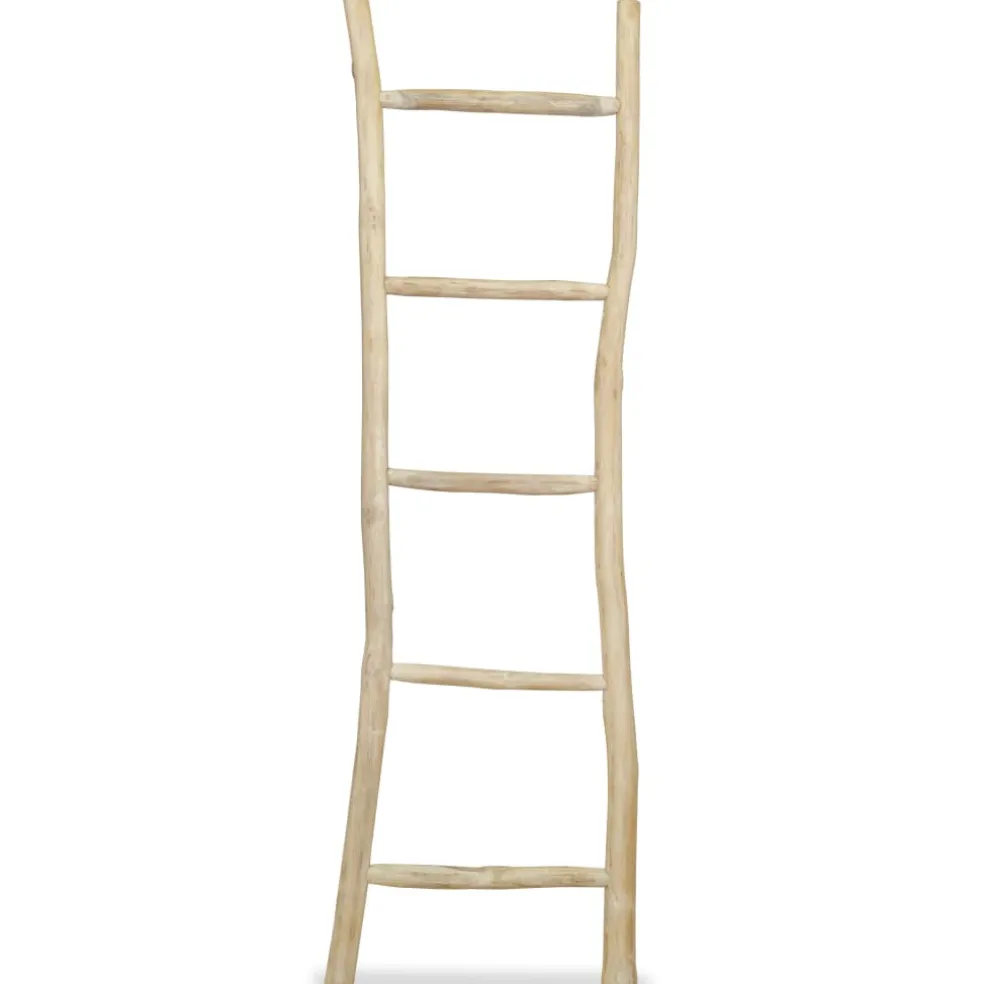 vidaXL Handdoekenladder met 5 sporten 45x150 cm teakhout