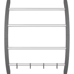 vidaXL Handdoekenrek met haken 56x16x72 cm aluminium zilverkleurig