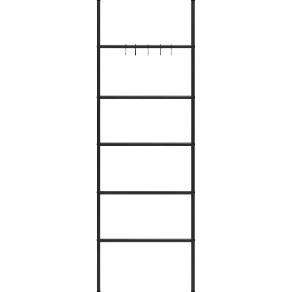 vidaXL Handdoekenrek met 5 niveaus, zwart 58x175 cm, ijzer