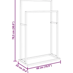 vidaXL Handdoekenrek vrijstaand 48x24x78,5 cm ijzer zwart