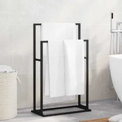 vidaXL Handdoekenrek vrijstaand 48x24x78,5 cm ijzer zwart