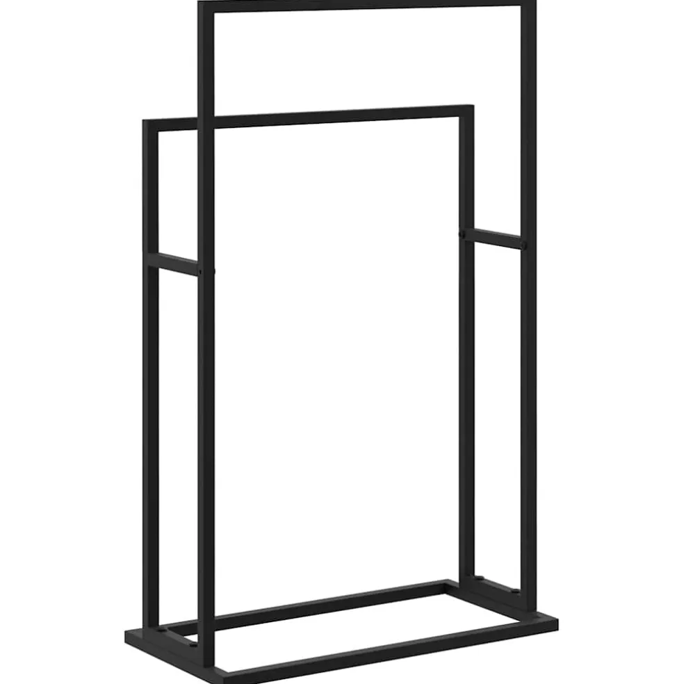 vidaXL Handdoekenrek vrijstaand 48x24x78,5 cm ijzer zwart
