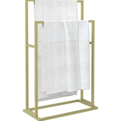 vidaXL Handdoekenrek vrijstaand 48x24x78,5 cm ijzer goudkleurig