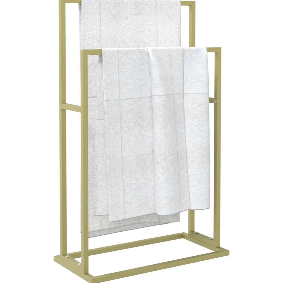 vidaXL Handdoekenrek vrijstaand 48x24x78,5 cm ijzer goudkleurig